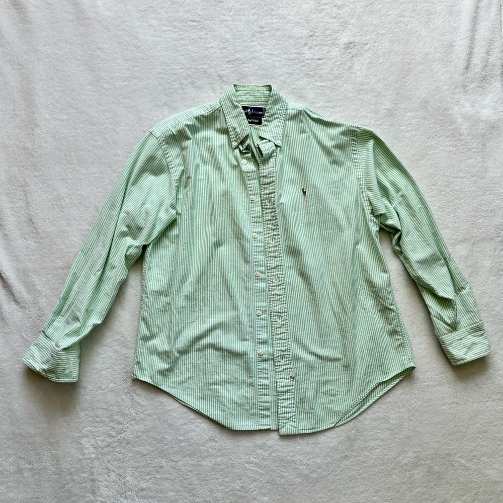 Ralph Lauren Green Striped Button-Down